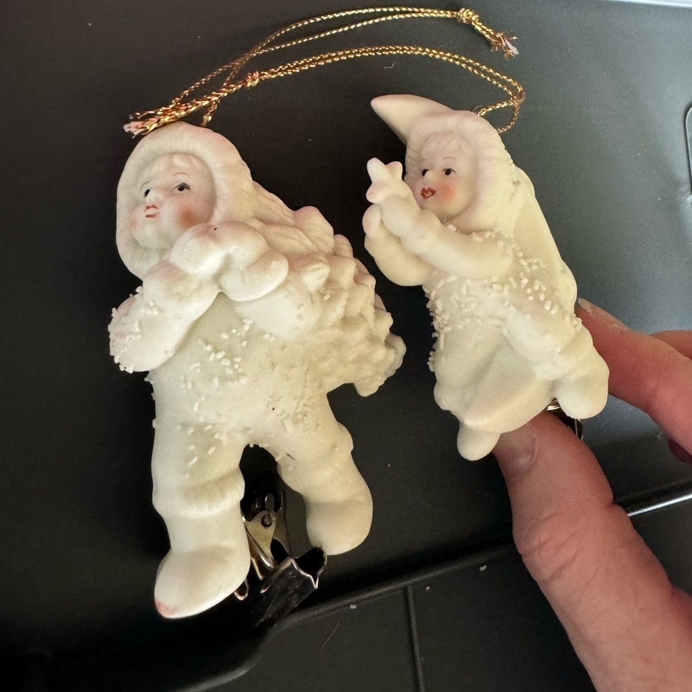 Snow babies Christmas tree clips and ornaments - see photos